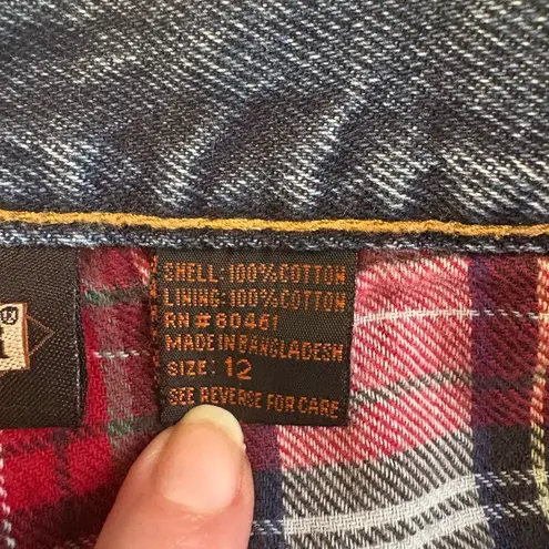 Guide Gear Vintage Flannel Fully Lined High Waist Mom Jeans 90βs Plaid Sz 12 328 Red