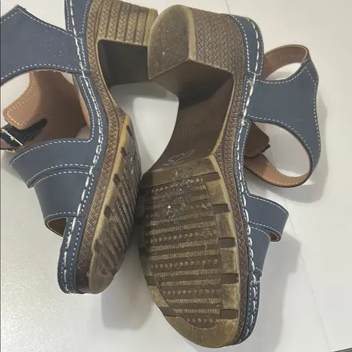Patrizia Luca Blue Comfort Sandals Size 8