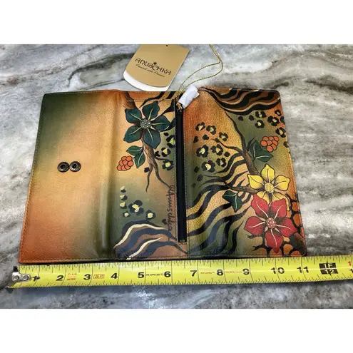 Anuschka Women's Wallet Floral Leopard Tiger Design Trifold Credit Bills Coins