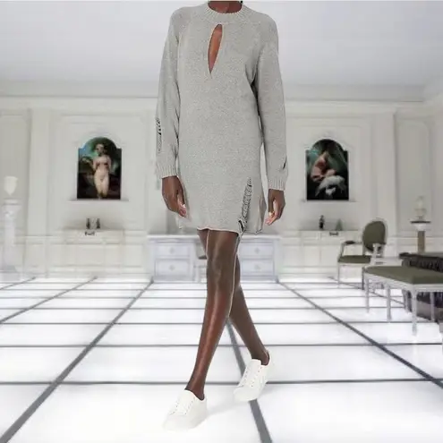 Somedays Lovin Cloudy Nights Keyhole Knit Sweater Dress in Tangerine π