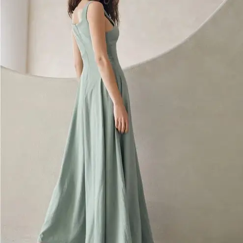Elegant Sage Green Maxi Dress Size M