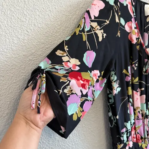 Yumi Kim Black Floral Silk Romper Size XS