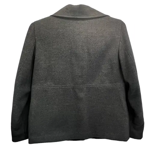 JM Collection Womens Peacoat Jacket Gray M Button Front Classic Minimalist Coat