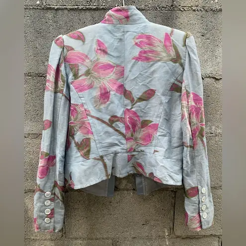 Armani Collezioni Vintage Floral Blazer Size 8 Dusty Blue and Rose colored