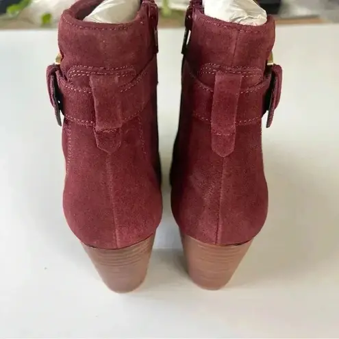 Diba Suede Sleek Bootie in Burgundy and Gold Size 7.5 New without box! Red