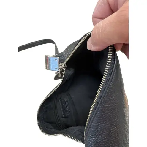 Monet Womens Black Pebbled Leather Shoulder Bag 9x12 Inches SKU 7080