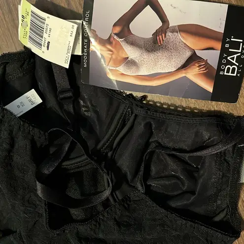 Bali NEW 36B Black Bodysuit All Over Slimming Lace Smooth Shaper NWT