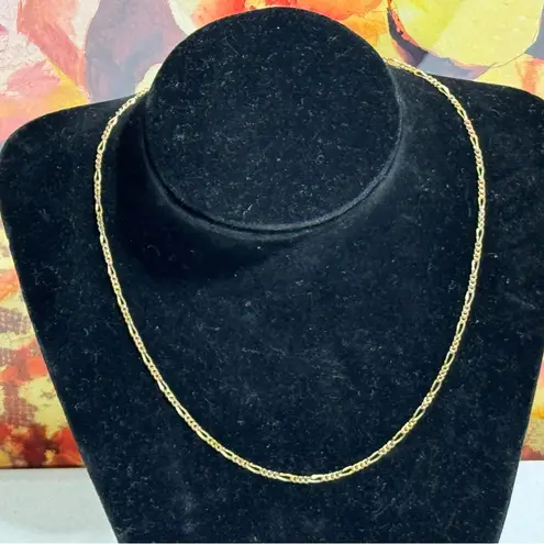 14K SOLID GOLD 'Figaro Link' Necklace Chain 4.4 Grams 16" Inches