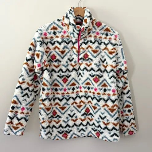 Eddie Bauer  Quarter Zip Women’s Fleece Sherpa Aztec Pullover Multicolor Size S - Image 4