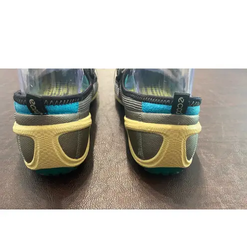 Ecco BIOM Natural Motion Mary Jane Shoes Gray Teal Mesh Size 39 US 8.5 Minimal
