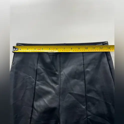 Abercrombie & Fitch  black vegan leather flare pants Curve Love side slits S - Image 8