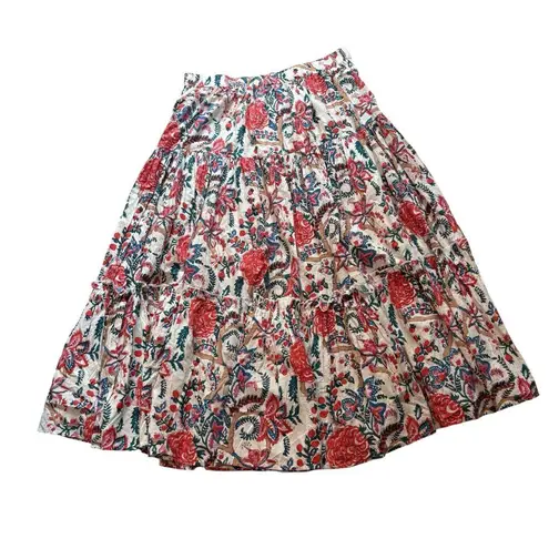 Soft Surroundings Wild Bloom Botanical Sunset Floral
Maxi Skirt, Sz L