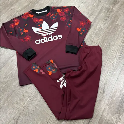 Adidas SALE💐 burgundy floral set ✨