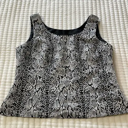 Kasper  Animal Print Lined Tank Top with Side Zip Size 12