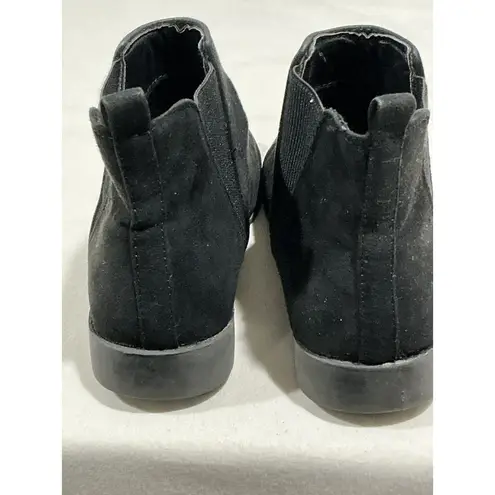 Woman’s Primemark Black Faux Suede Flat Heel Pull On Stretch Bootie 8