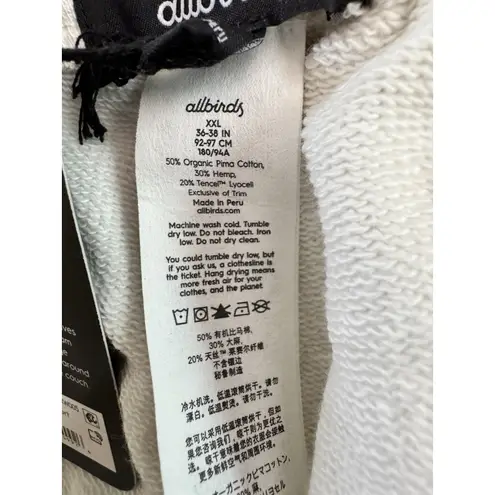 Allbirds R&R Sweat Shorts Natural White Pima Cotton Womens Size 2XL