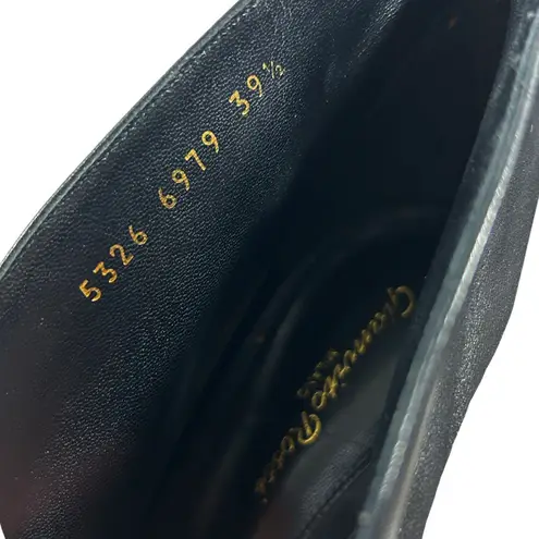 Gianvito Rossi Black Leather Vamp Booties Size 39.5