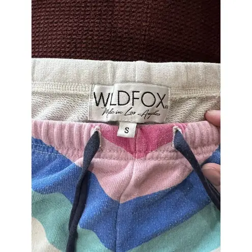 Wildfox  Womens Small Sweat shorts Pink Blue Green And White With Drawstring