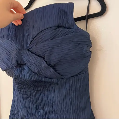 Tove Ida Bow Strapless Top Navy Blue Size 6