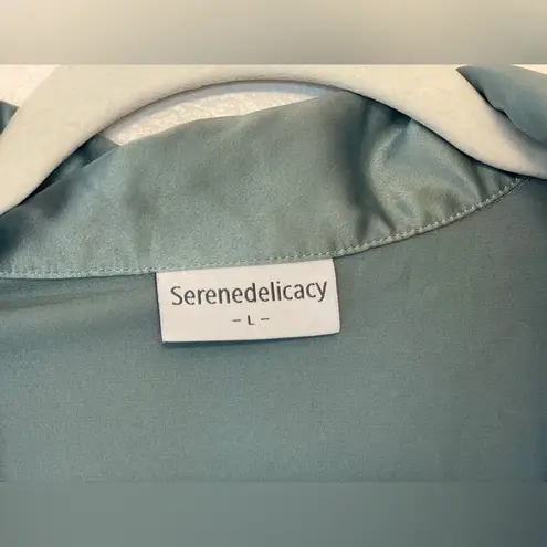 Delicacy Serenedelicacy Women's Satin Button Down Short Sleeve Pajamas Top Size L - Image 6