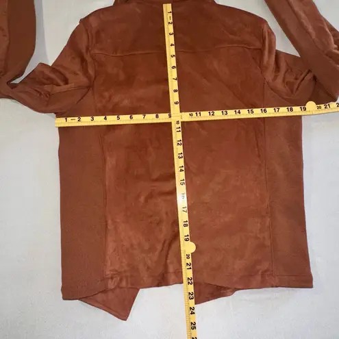 Matilda Jane Good Hart • Cordell Jacket Size L Burnt Orange Rust Faux Suede Open