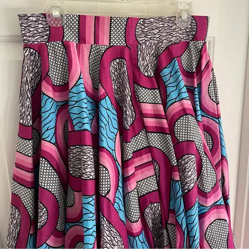 Vibrant Multicolor Women's Skirt handmade retro artsy costume dress up flared Pink Size undefined