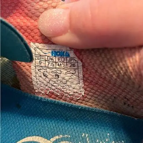 Hoka One One Womens Size 9 Shoes Clifton 1 Athletic Aqua Coral *FLAWED THRASHED