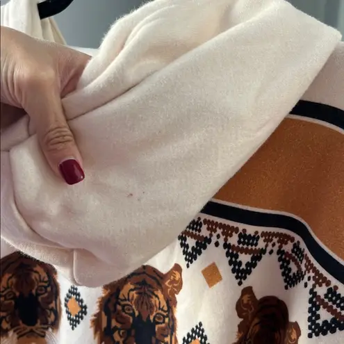 FP Movement Sprint To The Finish Oversized Aztec Tiger Knit Print Hoodie M $198 Orange Size M