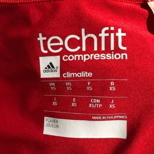 Adidas  tech fit compression crimson red top