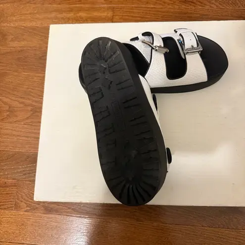 Indigo White and Black Sandals Size 8