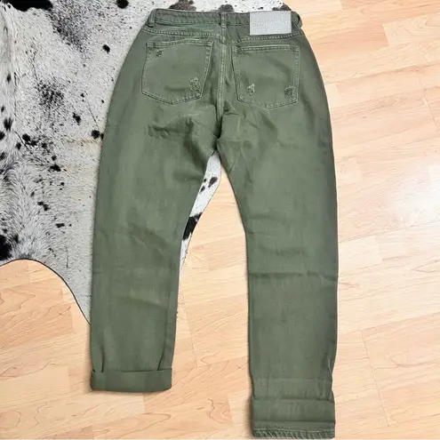 One Teaspoon ‎ Messed Up Saints Boyfriend Jeans Size 25 Military Khaki NWOT