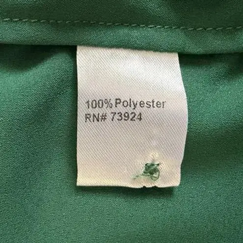 Ming Wang NWT Button Down Emerald Green Tie Long Sleeve Blouse