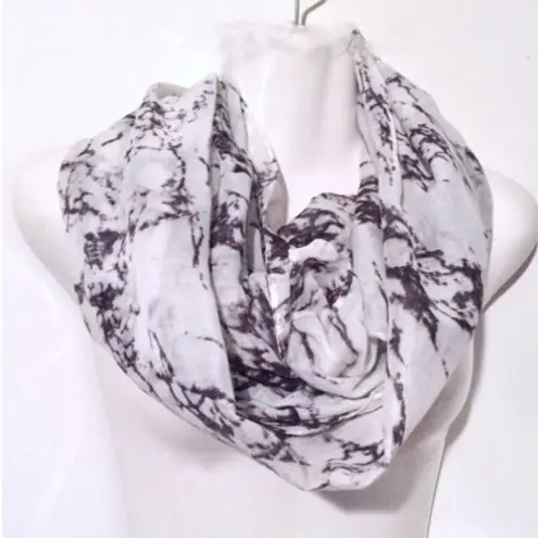 Marble Print Scarf Wrap Scarves Sheer Thin New Black White