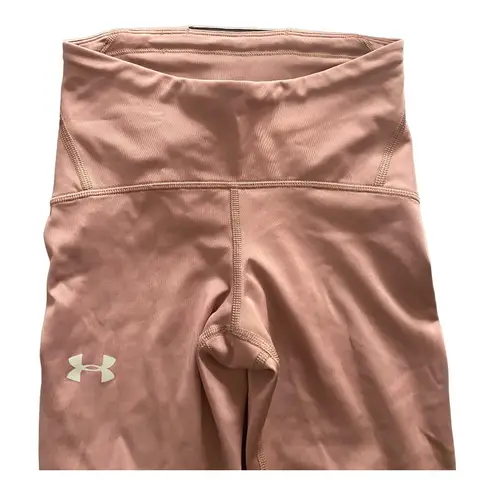 Under Armour -BLUSH COLOR LEGGINGS-SIZE XS Blush pink athletic leggings, has back pocket, drawstring waist, excellent condition  Measurements: Waist: side to side 12-14 inches  Inseam: 17 inches