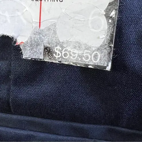 Alfani Size 6 Navy Blue Cropped Trousers with Mock Back Pockets & Zipper Closure