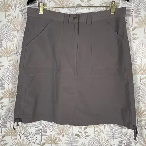 Woolrich Women's Outdoor Utility Skirt Size 12 Gray Cargo Pockets Hiking Trail