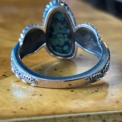 Matrix Turquoise Sterling Silver Ring Size 8 Blue