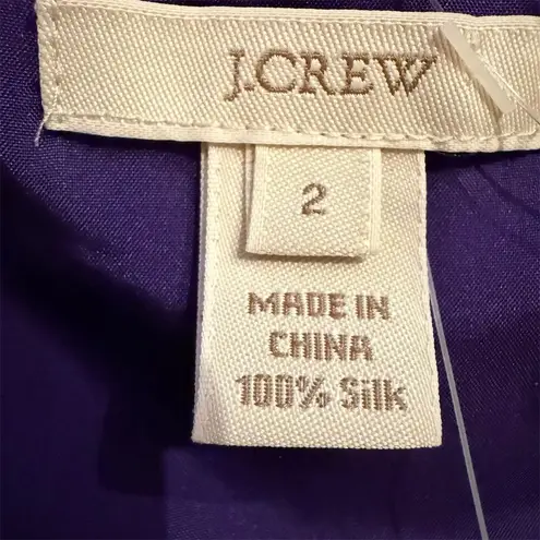 J.Crew Women's Silk Ruffle Cami Top Purple Size 2 Sleeveless V
