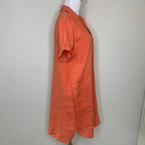 H by Halston Halston Orange Linen Dress Sz XS Shift