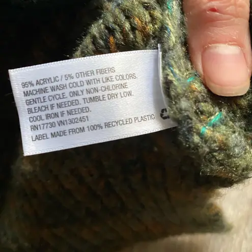 Mossimo Supply Co. Multicolor Asymmetrical Knit Crewneck Sweater Size Large Green