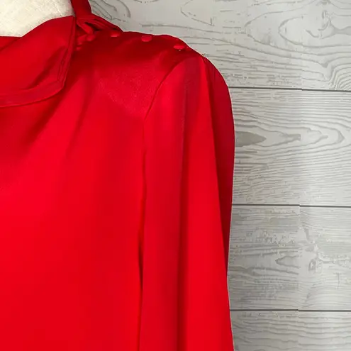 80’s VTG Tess Paris/Milano red high neck blouse Size 12