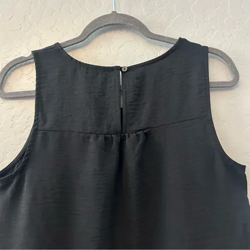 Pleione sleeveless black hi low tank top blouse size small