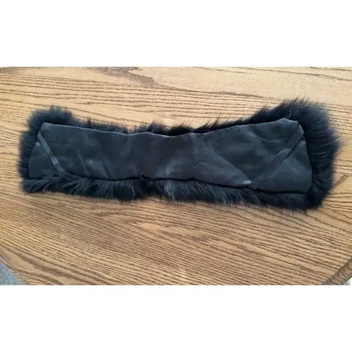 Ladies Women’s Genuine Fur? Collar Scarf Stole Vintage 60 Winter Neck Warmer S Black