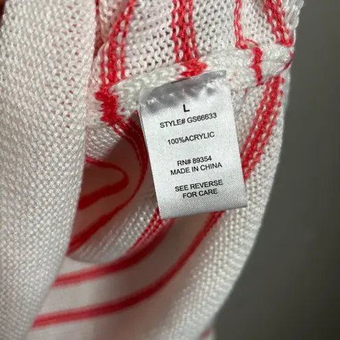 Adrienne Vittadini Capri Striped Knit Sweater Size Large