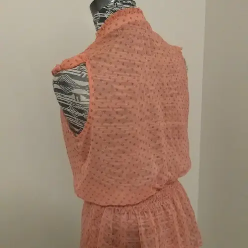 *5/$25 Sale* Sam & Max sheer peach polkadot blouse Orange