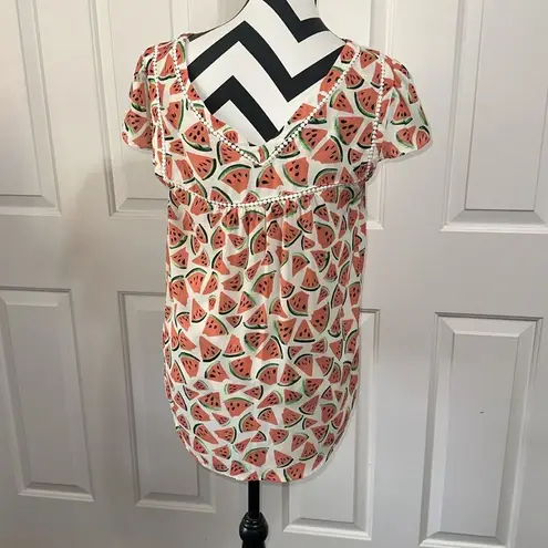 Maeve ANTHROPOLOGIE Watermelon Print Women's Top