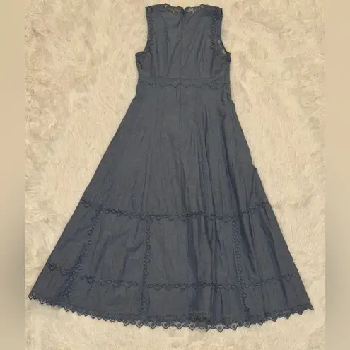 Ulla Johnson NWOT Anela Sleeveless Chambray Blue Midi Dress sz 4
