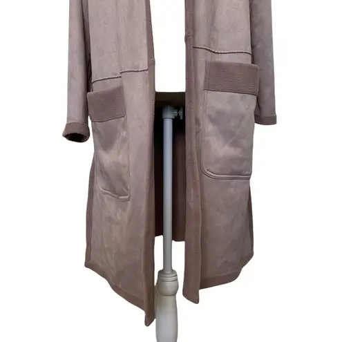 B New York Faux Suede Oversized Hooded Coat in Dusty Blush Size Medium NWT
