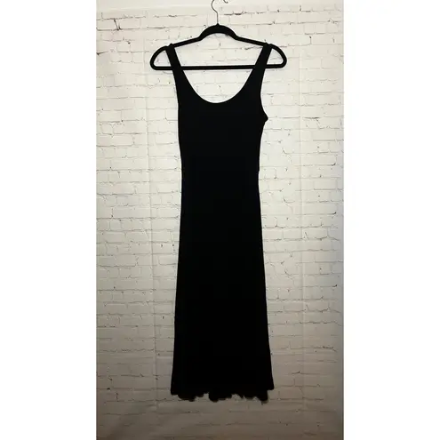 Marine layer Black Ribbed Lexi Fit And Flare Tank Midi Dress Size Small NWOT