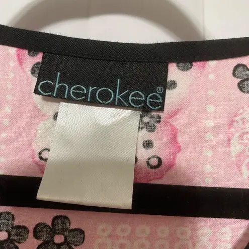 Cherokee  Breast Cancer scrub top pink/black